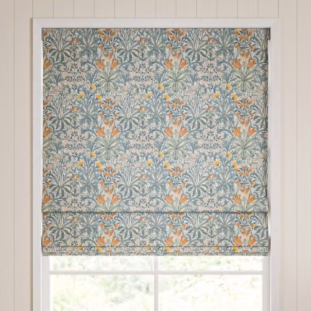 William Morris Woodland Weeds Made To Measure Blackout Roman Blind in Bluebird Multicolour Floral Design