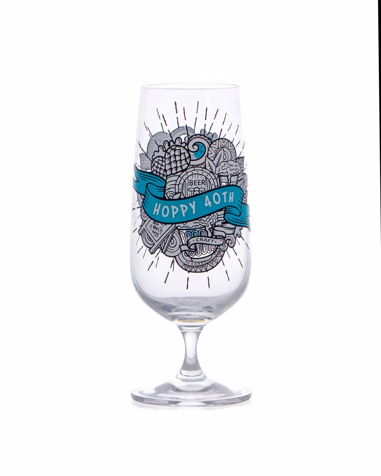 Boxer Gifts Men's 40th Birthday Craft Beer Glass in Transparent – 3