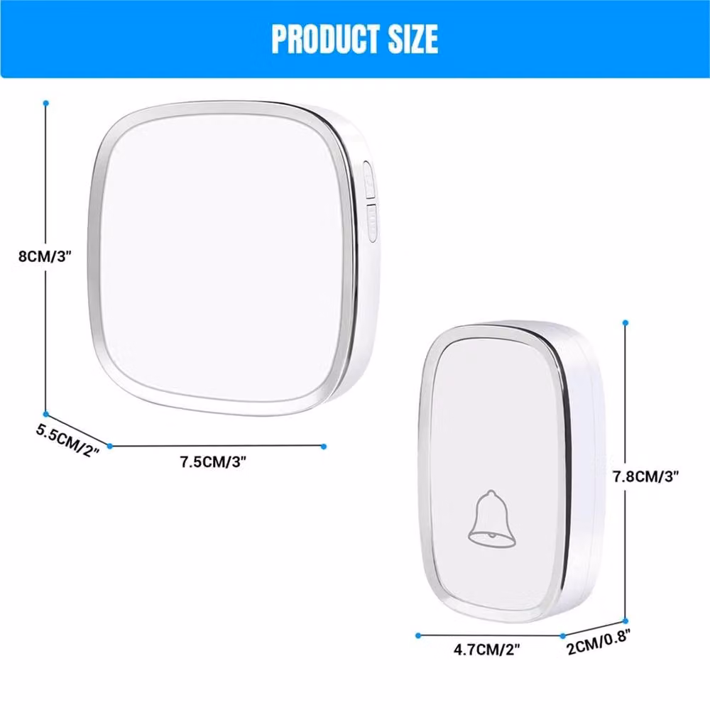 SPETLEK Wireless Mains Plug-in Doorbell in White – 2