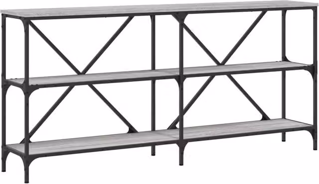 Berkfield Home Grey Sonoma Console Table with Engineered Wood and Iron, W/D/H: 160 x 30 x 75 cm – 1