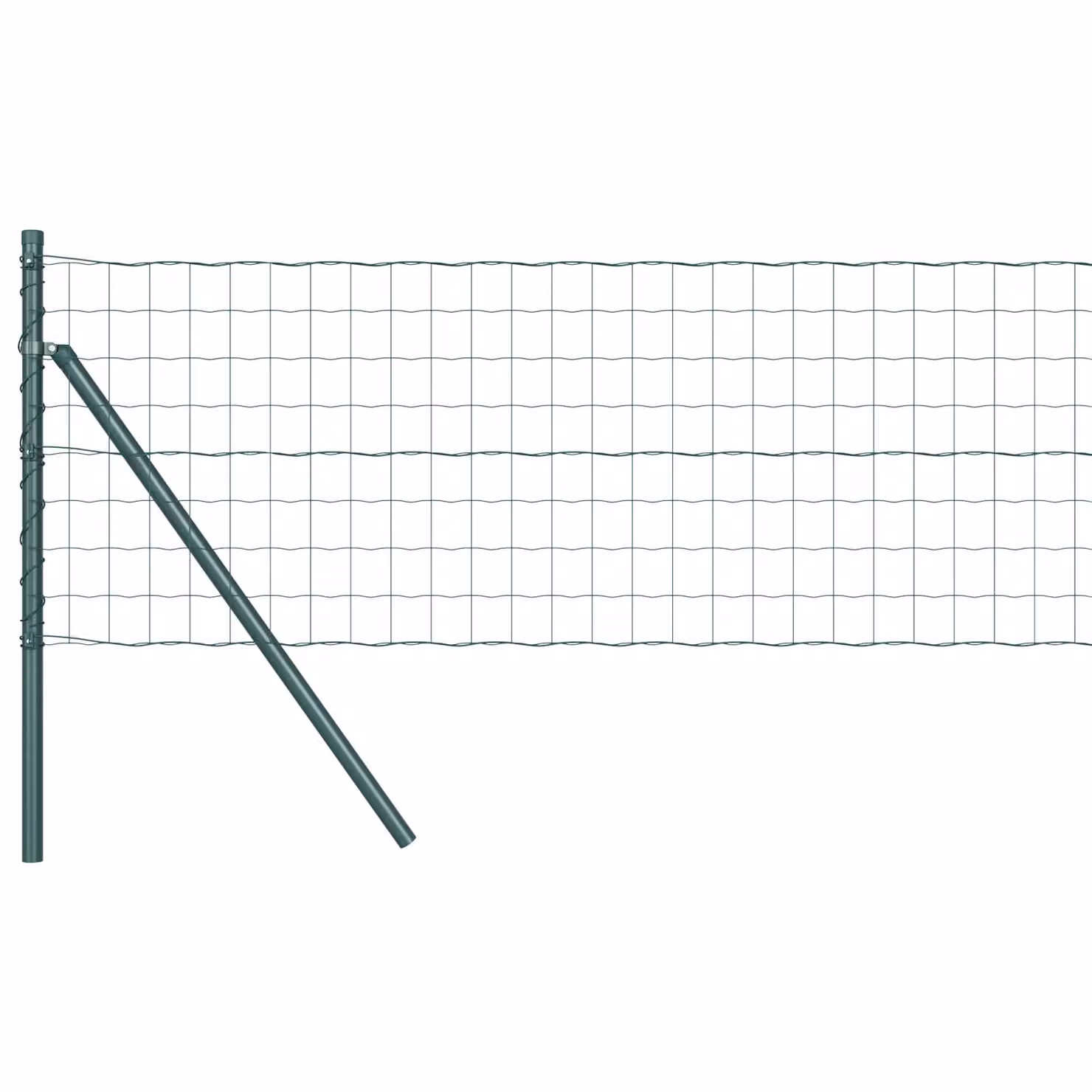 Berkfield Home Euro Fence with 13 Posts, Galvanised Steel, Green and Silver, 0.4 x 50 m – 2
