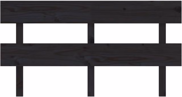 Berkfield Home Beautiful Bed Headboard in Black Solid Pine Wood, W: 164 cm, D: 3 cm, H: 81 cm – 1