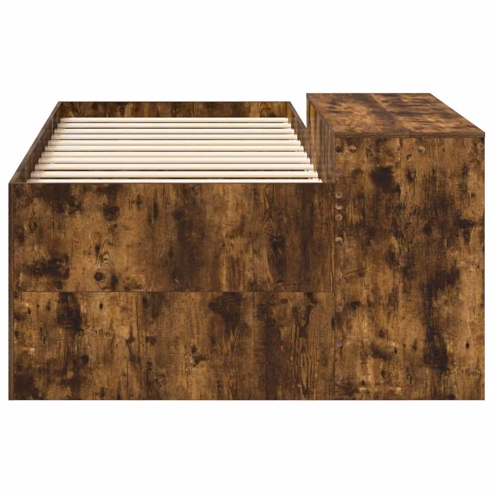 Berkfield Home Kids High Bed Frame with Desk in Smoked Oak Brown, W/D/H: 90 x 200 cm – 3