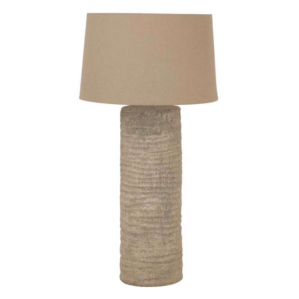 Wyld Haus Florence Tall Grey Etched Aged Stoneware Table Lamp – 2