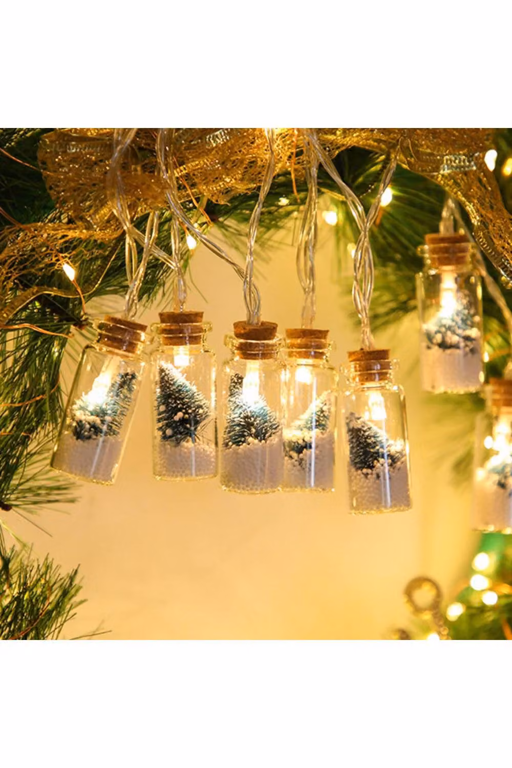 KDMD Halloween Wishing Bottle LED String Lights with 10 Warm White Bulbs, 2m Length, IP44, Transparent – 2