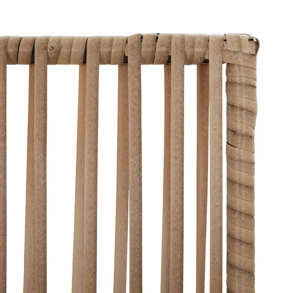 Berkfield Home 6 Panel Poly Rattan Room Divider in Beige – 3