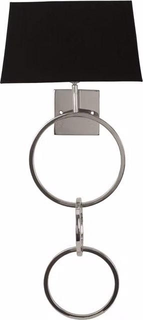 Fifty Five South Skye Wall Light with Dual Ring Base in Black and Silver
