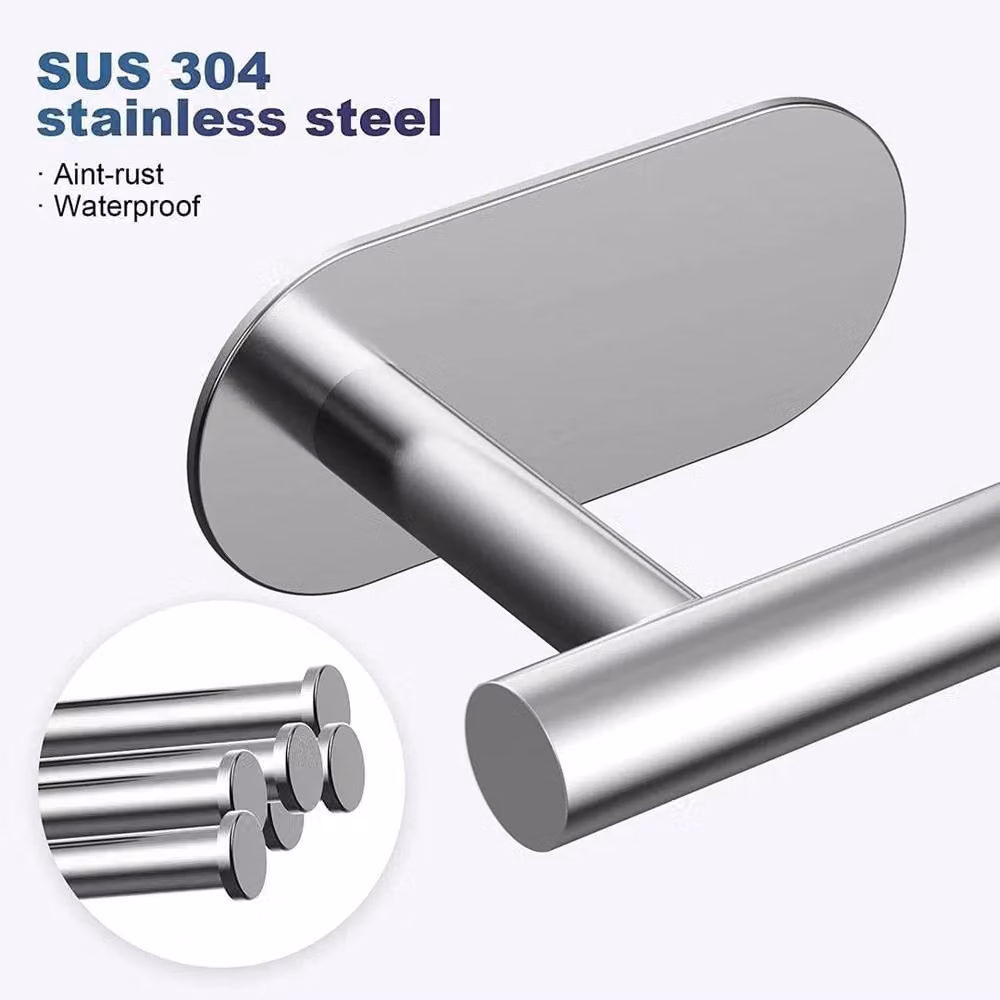 EONLION Self-Adhesive Toilet Roll Paper Holder in Silver – 2