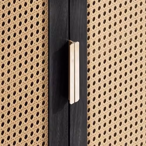 Birlea Noah 2 Door Rattan and Wood Sideboard in Black – 5
