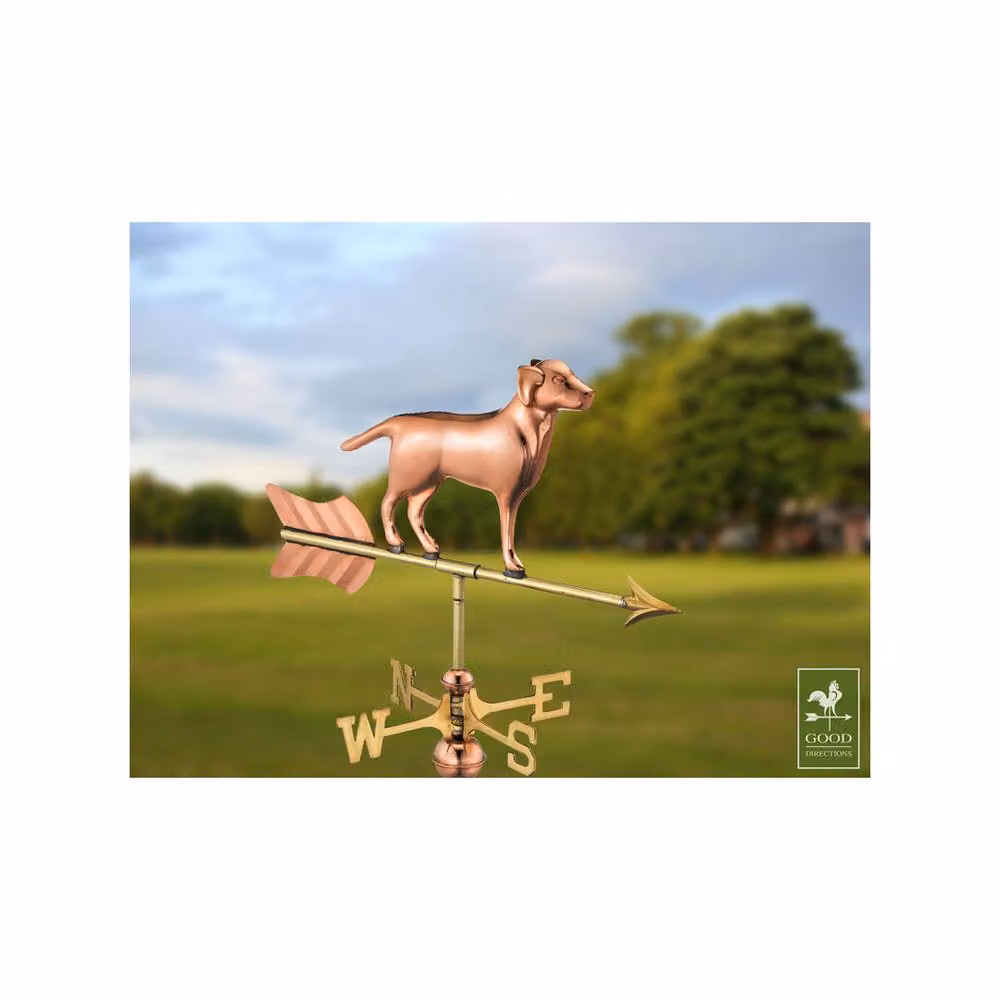 Good Directions Cottage Labrador Copper Weathervane in Bronze and Black, H 62 x W 53 x L 28 cm – 2