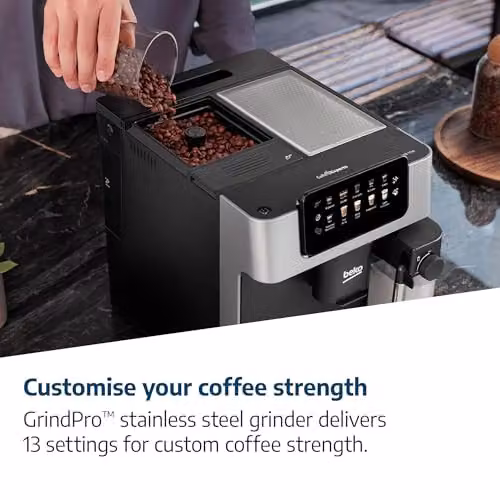 Beko CaffeExperto Bean to Cup Coffee Machine with Integrated Milk Container and Touch Display, Black, W/D/H: 40.5 x 27.5 x 34 cm – 8