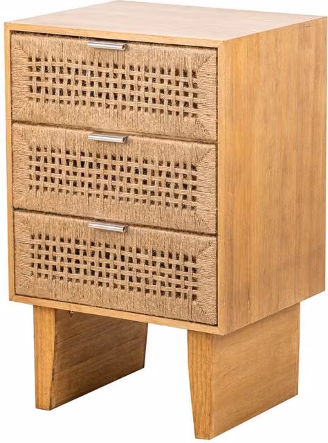 Nordlys Scandinavian 3-Drawer Beech Wood Chest of Drawers in Brown