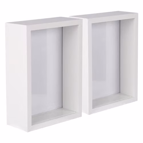Nicola Spring 3D Deep Box Photo Frames, Pack of 5, White, 5 x 7 inch – 1