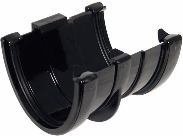 FloPlast Hi-Cap Floating Union Gutter Fitting, Black, Pack of 10