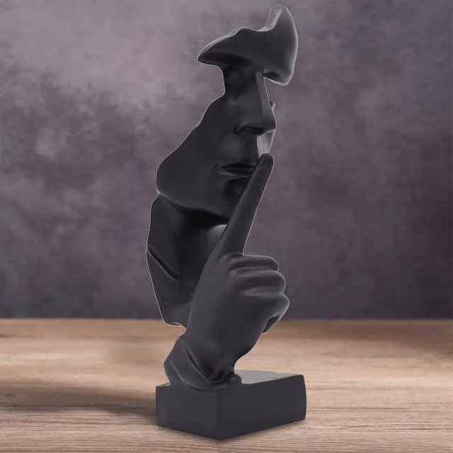 Huhote Black Abstract Thinker Statue Resin Sculpture for Home Decor