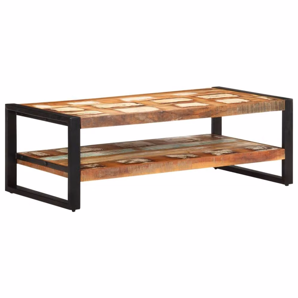 Berkfield Home Rustic Reclaimed Wood Coffee Table in Brown, W/D/H: 120 x 60 x 40 cm – 2