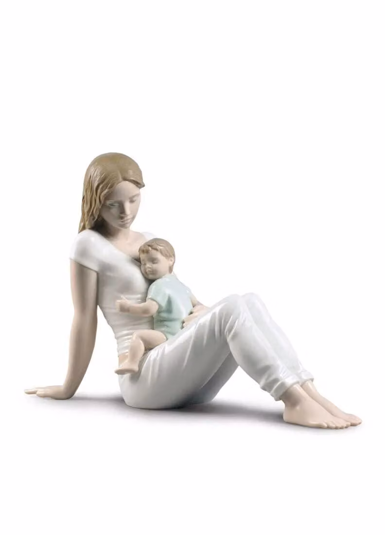 Lladró A Mothers Love White Porcelain Figurine