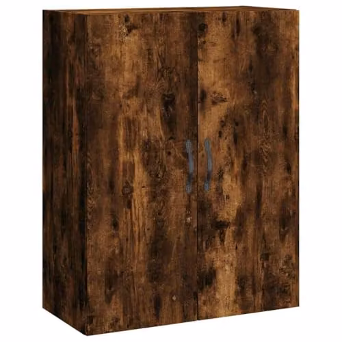 vidaXL Wall Mounted Cabinet in Smoked Oak, W/D/H: 69.5 x 34 x 90 cm