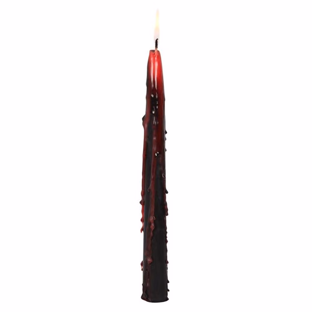 Uniqueful Set of 4 Gothic Vampire Tears Taper Candles in Black, Red and Multicolour – 3
