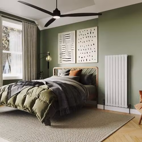 UK Radiators Typhoon White Vertical Designer Radiator, W: 54.4 cm, H: 120 cm – 2