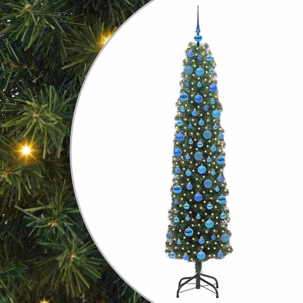 Berkfield Home Artificial Christmas Tree with 300 LEDs and Stand, Green, H 180 cm x W 48 cm x D 48 cm – 3