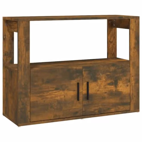 vidaXL Classic Sideboard in Brown Smoked Oak, W/D/H: 80 x 30 x 60 cm – 1