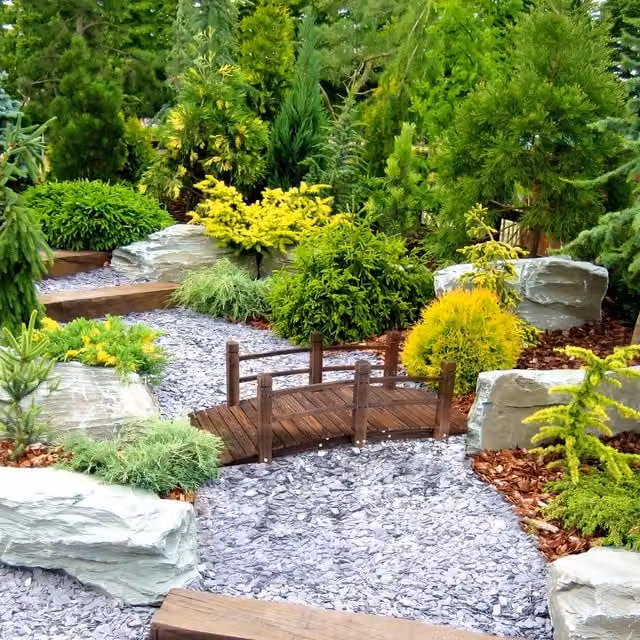 Outsunny Rustic Brown Wooden Garden Bridge Lawn Decoration