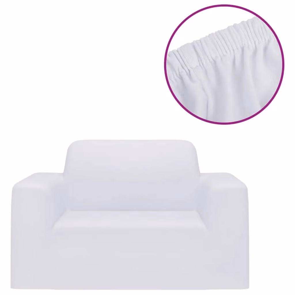 Berkfield Home Stretch Couch Slipcover in White Polyester Jersey – 2