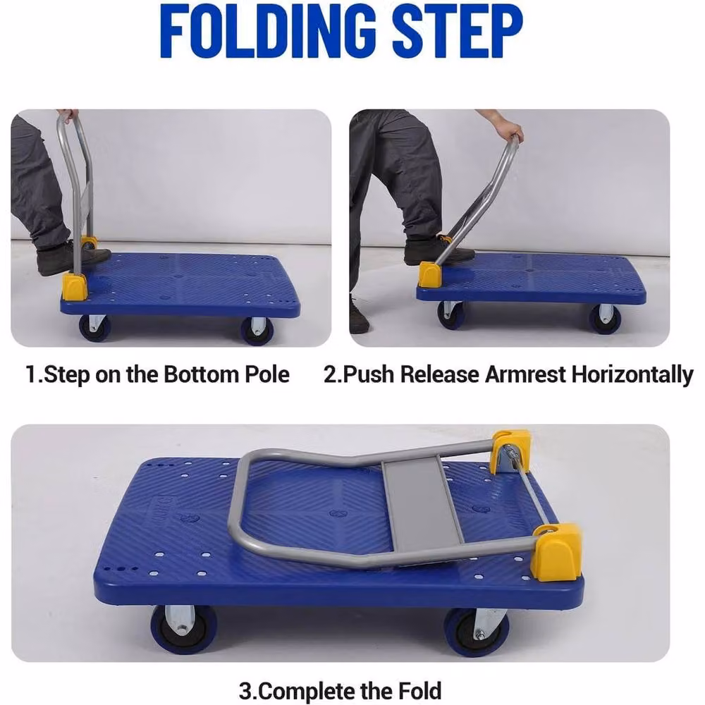 VOGREX Heavy Duty Foldable Platform Truck in Blue – 4
