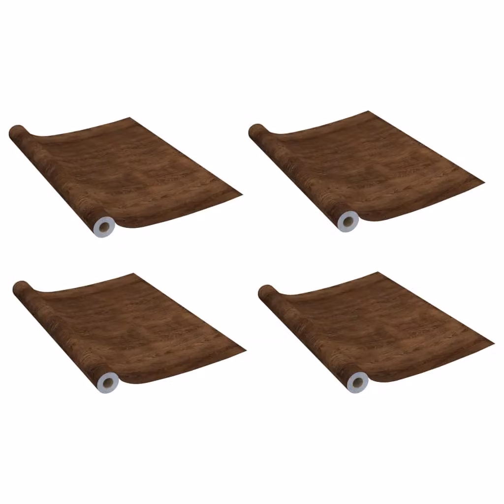 Berkfield Home Self-adhesive PVC Door Films, 4 Pieces, Dark Oak Brown, W: 90 cm, H: 210 cm – 1