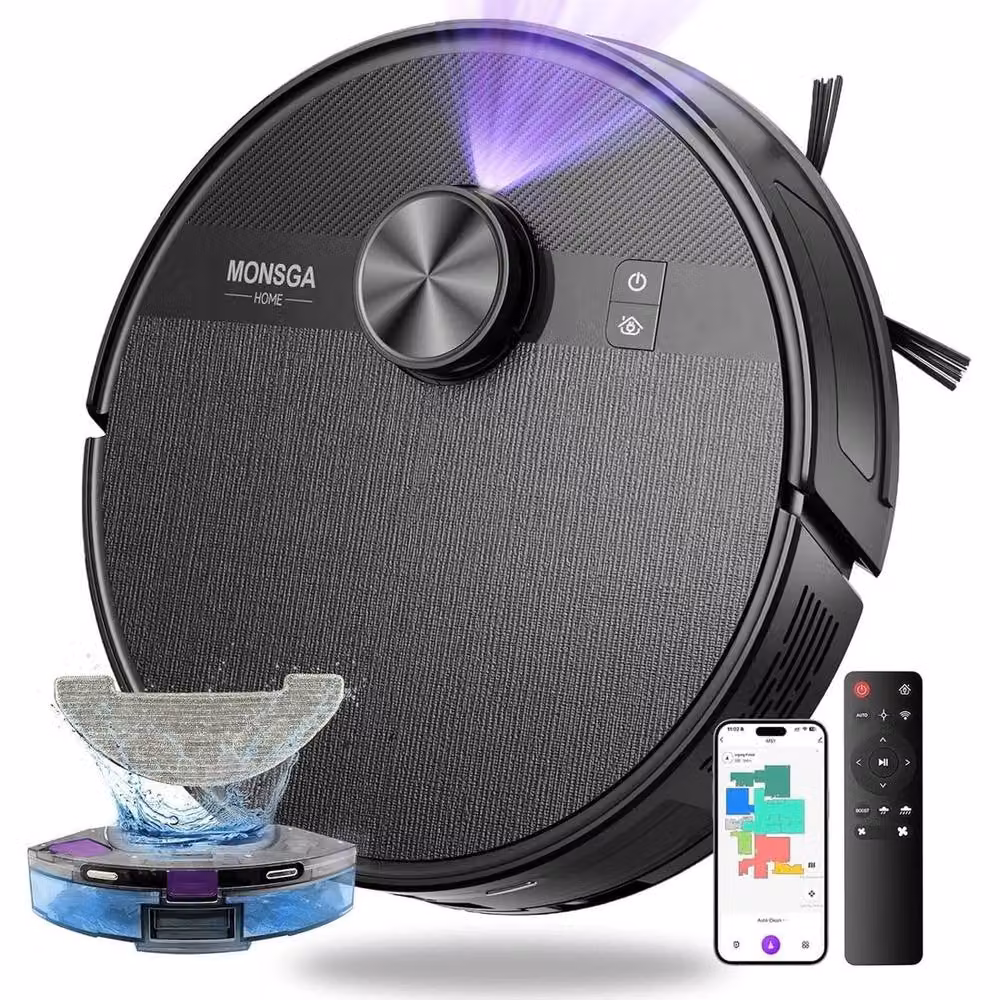 SPETLEK Vacuum Mop with LiDAR Laser Navigation and App Control, Black – 2