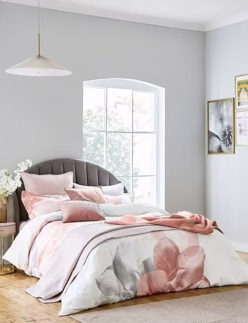 Ted Baker Photo Magnolia Reversible Floral Cotton Sateen Duvet Cover, Multicolour and Pink