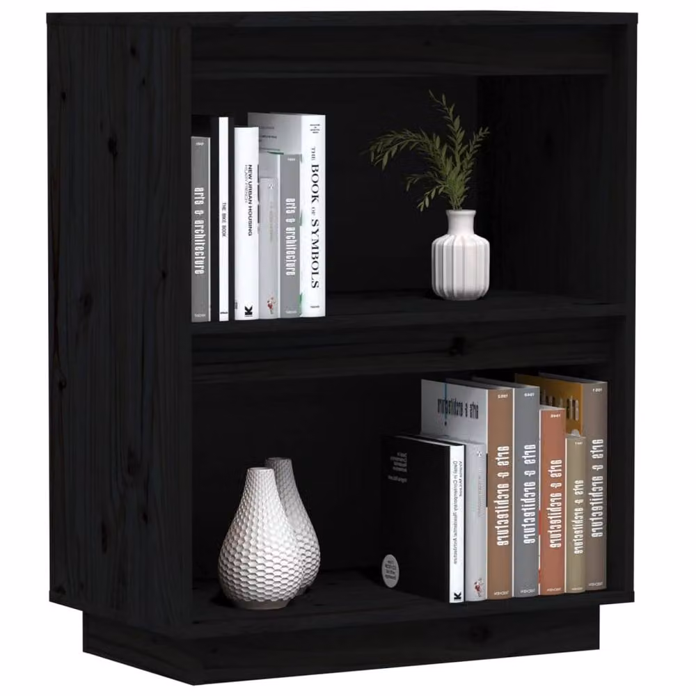 Berkfield Home Black Solid Wood Pine Console Cabinet, W: 60 cm, D: 34 cm, H: 75 cm – 3