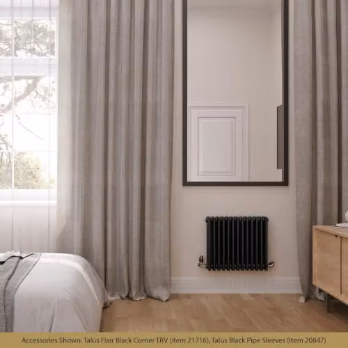 UK Radiators Alpha 4 Column Traditional Cast-Iron Style Radiator in Black, W: 59.2 cm, H: 50.0 cm – 3
