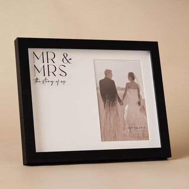 Amore by Juliana Black Rectangular Wedding and Anniversary Photo Frame for 10 x 15 cm Photos