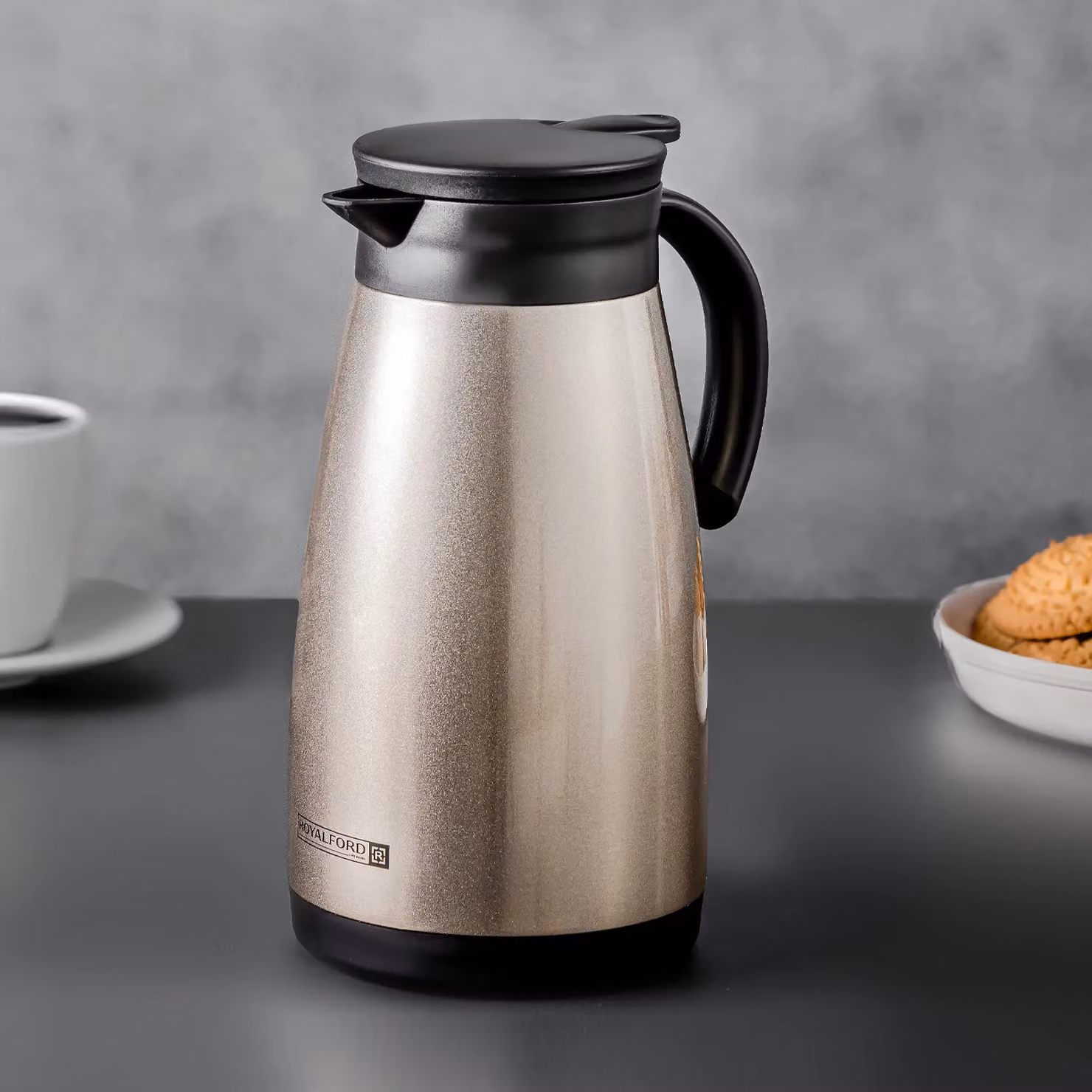 Royalford Double Walled Stainless Steel Thermal Coffee Pot Carafe in Gold – 2