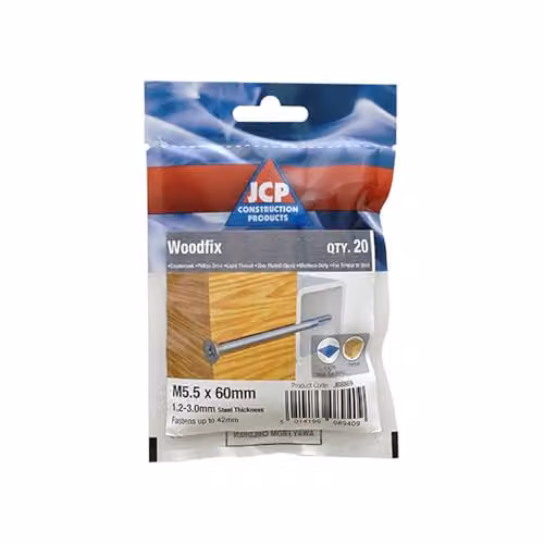JCP Construction Products Woodfix Self-Drilling Wood Screws, Silver, 5.5 x 50mm, Bag of 30 – 2