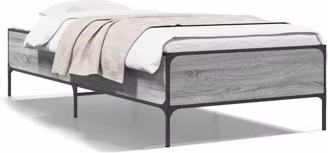Berkfield Home Bed Frame in Grey with Drawers, W/D/H: 100 x 200 x 44 cm – 1