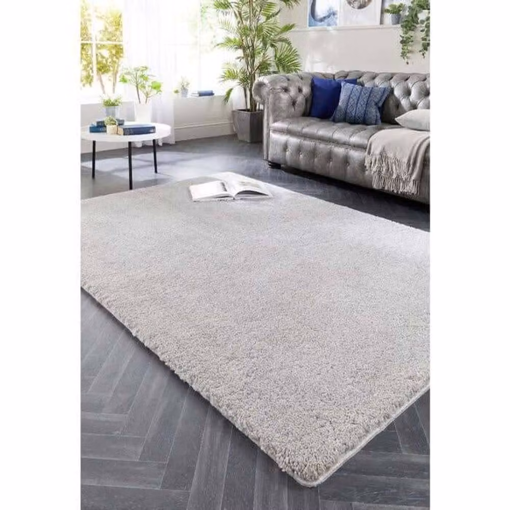 My Lux Silver Hand-Tufted Polypropylene Shaggy Rug, Stain-Resistant, Washable and Non-Slip, W: 67 cm, D: 150 cm – 4