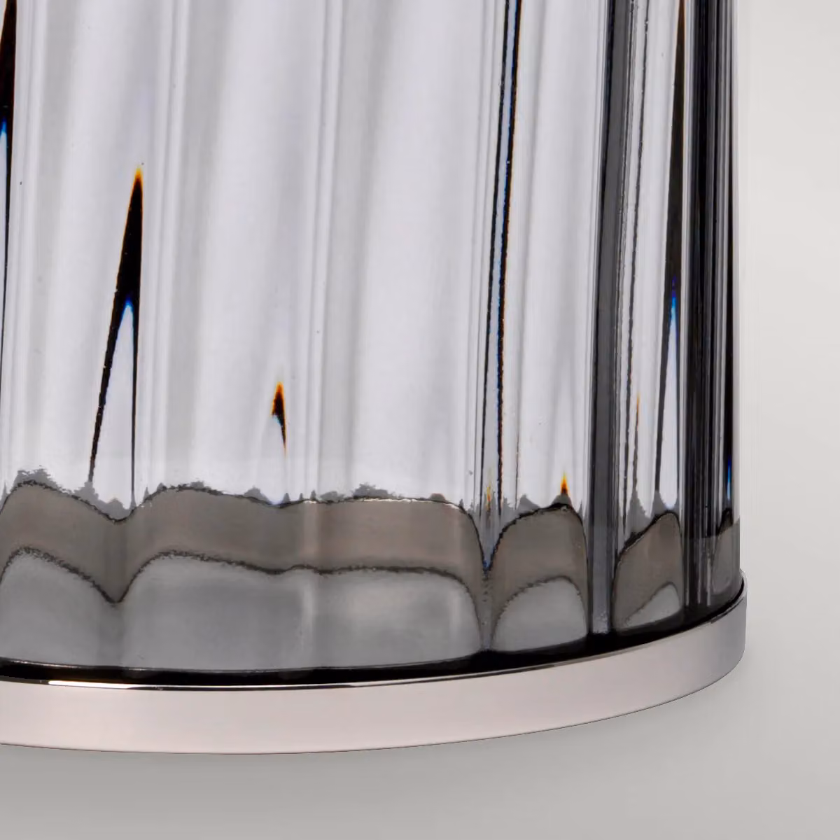 Netlighting Reno Table Lamp in Polished Nickel and Grey Smoked Glass – 2