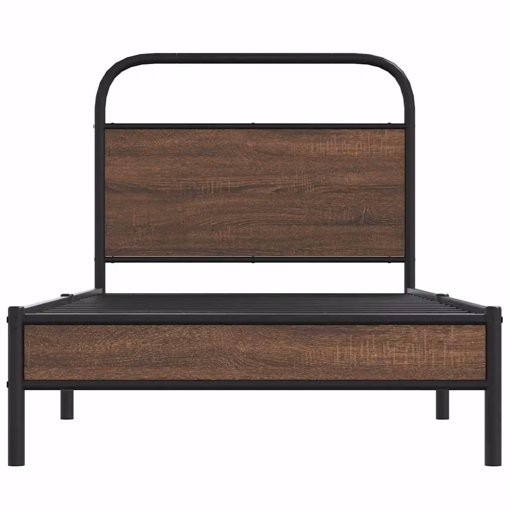 Berkfield Home Classic Bed Frame in Brown Oak, W/D/H: 100 x 190 cm – 3