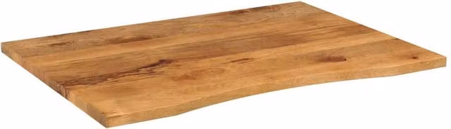 Berkfield Home Solid Wood Rough Mango Desk Top with Curve, Brown, W: 110 cm, D: 80 cm, H: 2.5 cm