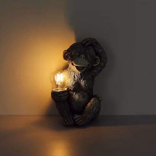 Globo Lighting Monkey Solar Garden Decoration LED Warm White Grey W/D/H: 20 x 15.5 x 27.5 cm – 5