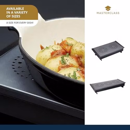 MasterClass Professional Food and Plate Warmer in Black and Grey with 2 Tealights – 5