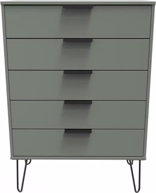 Ready Assembled 2 U Fuji 5 Drawer Chest in Pale Green – 1