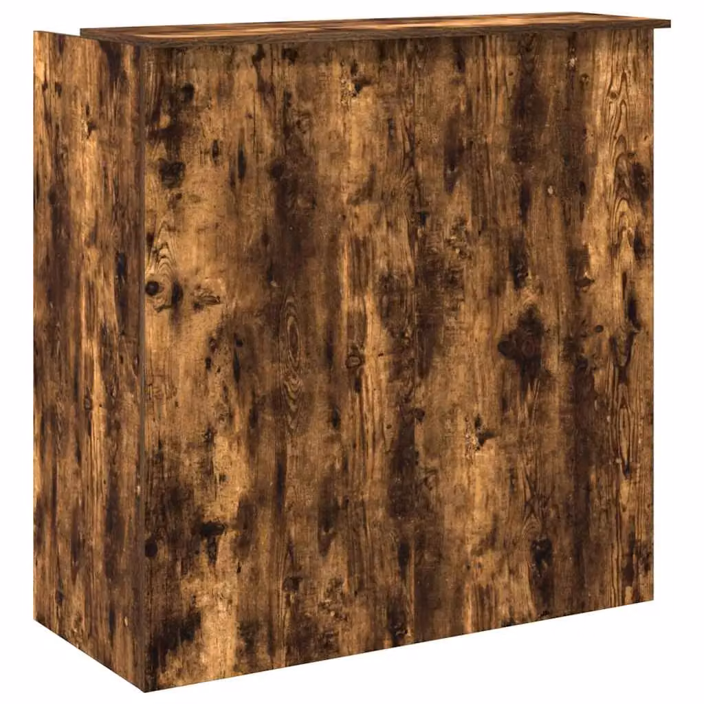 Berkfield Home Smoked Oak Reception Desk in Brown, W/D/H: 100 x 50 x 103.5 cm – 3