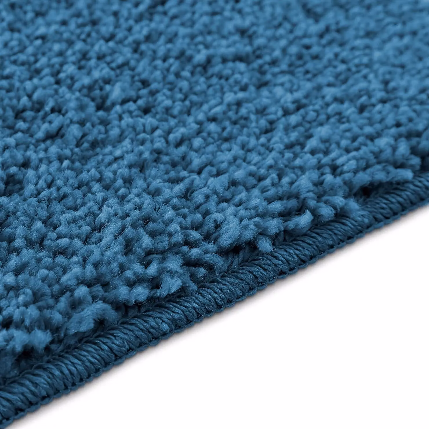 Berkfield Home Non-Slip Rectangular Blue Polyester Bath Mat, W: 60 cm, D: 90 cm – 4