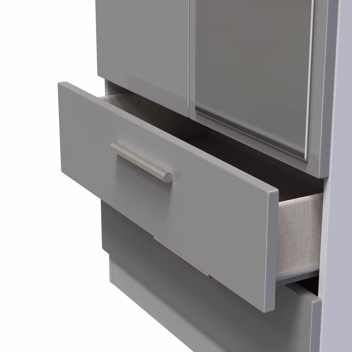 Ready Assembled 2 U Windsor Grey Mirrored 2 Door 2 Drawer Wardrobe – 3