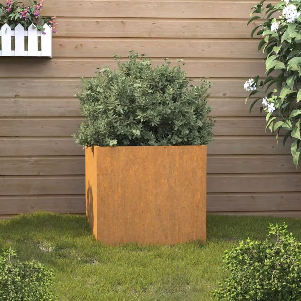 Berkfield Home Corten Steel Planter Tub in Brown, W/D/H: 42 x 40 x 39 cm – 2