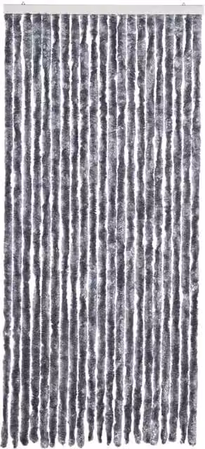 Berkfield Home Silver Chenille Insect Curtain W: 90 cm, H: 220 cm